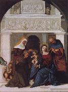 The Holy Family with Saints John the Baptist,Elizabeth and Francis, Lodovico Mazzolino